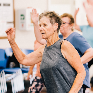 Older ladies exercising