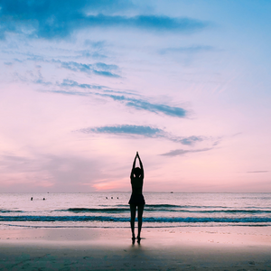 Silhouette in a yoga pose